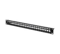 Pannello patch panel modulare DIGITUS - 24 porte - 24 porte - 1U - schermato - Per moduli Keystone - Rack 19" - Nero