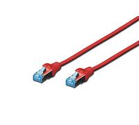 Digitus Patch Cable, SFTP, CAT5E, 0.5 M, red cavo di rete 0,5 m Rosso, Cat-5e - 0,5 m, Cavo patch - SF-UTP - PVC