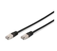 Digitus Patch Cable, SFTP, CAT5E, 3M, black cavo di rete Nero, Cat-5e - 3 m, Cavo patch - SF-UTP - PVC