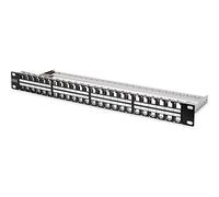 DIGITUS DN91612S - Pannello patch, 10'', 12 porte, Cat. 6, 1 U, nero