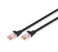 DIGITUS Patchkabel RJ45 S/FTP Cat6 0,25m schwarz +Hebelschut - black