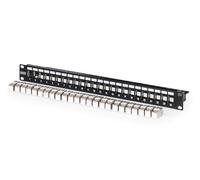 DIGITUS PatchPanel Set - 24 Porte - con 24 Moduli Keystone DN-93615 - 500 MHz - Cat 6A - Montaggio su Rack in Armadio di Rete da 19 Pollici - 1 U - Nero
