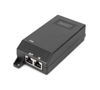 DIGITUS PoE+ Injector - fino a 30 W di potenza PoE - IEEE802.3at - 1 Gbps - portata 100 m - ingresso e uscita R45 - Plug & Play - per telecamere IP, punti di accesso, telefoni - nero