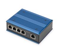 DIGITUS PoE Network Switch - 5-port gigabit Ethernet - DIN rail mounting - termi