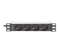 DIGITUS DN-95418 - Presa multipla da 10'', 1 U, a 4 ingressi