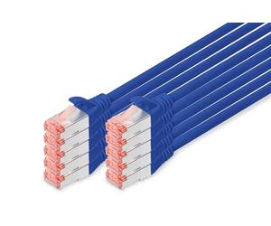 Digitus Professional Cavo di Rete 3 m Cat6 S/FTP (S-STP) Blu, blau, Cat-6 - 3 m (10 Pezzi), Cavo patch - S-FTP - LSZH