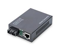 DIGITUS Professional Media Converter DN-82021-1 - Modalità singola - Fast Ethernet - Presa SC - Lunghezza d'onda 1310 nm - Fino a 20 km - Nero, RJ45/SC - 1310nm - 100 Mbit, Singlemode