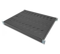 DIGITUS Ripiano - profondità variabile - per Installazione Fissa - 19 Pollici - 1U - Portata 50 kg - per armadi di Rete e Server - A Partire da 600 mm di profondità dell'Armadio - Nero
