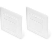 DIGITUS Scatola di giunzione per modulo Keystone - 2 porte - Angolare a 45° - Progettabile - Con cappuccio di protezione dalla polvere - Bianco (Confezione da 2)
