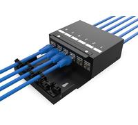 DIGITUS Scatola di Punti di consolidamento - per Sei Moduli Keystone e Cavi di Rete - Gestione Intelligente dei Cavi - Protezione IP20 - Montaggio a Parete e soffitto - Nero