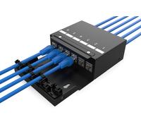 DIGITUS Scatola di Punti di consolidamento - per Sei Moduli Keystone e Cavi di Rete - Gestione Intelligente dei Cavi - Protezione IP20 - Montaggio a Parete e soffitto - Nero