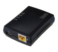 Digitus - Server di rete multifunzione a 1 porta USB 2.0 con server di stampa, NAS e concentratore USB rete integrato, 1 x RJ45, rete Lan 10/100 Mbit/s