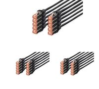 DIGITUS Set: Cavo di rete Cat 6-30 pezzi - RJ45 maschio - S/FTP schermato - Cavo Ethernet, cavo LAN - compatibile Cat 6A e Cat 7-10x 0,25m / 10x 0,5m / 10x 1m - Nero