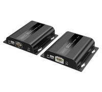 DIGITUS Set estensore HDMI IP PoE - UHD 4k 60Hz - HDMI 2.0 - portata fino a 200 m - trasmettitore e ricevitore - fino a 253 ricevitori - CAT 6 - nero