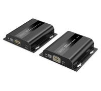 Digitus Set estensore IP HDMI - UHD 4k 60Hz - HDMI 2.0 - portata fino a 200 m - trasmettitore e ricevitore - fino a 253 ricevitori - CAT 6 - nero