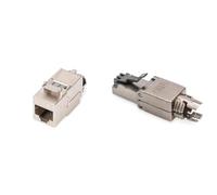DIGITUS Set: Kit di rete Cat 8.1 - 10x Modulo Keystone e connettore di rete 10x - RJ45 - 25/40GBase-T - Categoria 8 Classe I - Connettore di campo schermato a 360° - AWG da 26/7 a 22/1