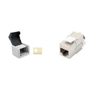DIGITUS Set: Presa di rete da esterno per moduli Keystone IP44 (2 pz.) - Include presa di rete per moduli Keystone Cat-6A (4 pz.) - Adatto per cavi di installazione Ethernet da esterno