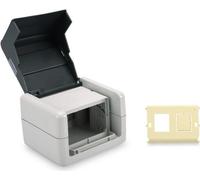 DIGITUS Set prese di collegamento dati con coperchio ribaltabile incl. inserto per 2 moduli Keystone, IP44 NEW