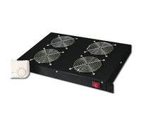 DIGITUS - Sistema Di Ventilazione Con Termostato Montaggio Frontale In Armadio 19 pollici Con 4 Ventole - Colore Nero
