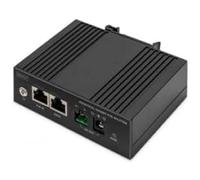 DIGITUS Splitter PoE Gigabit Ethernet industriale - 60W - 10/100/1000 Mbps - montaggio su guida DIN - nero