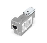 DIGITUS Protezione contro le sovratensioni PoE - fino a 10 kV - 2x porta RJ45 - PoE++ - montaggio su guida DIN - classe di protezione IP40 - 10/100/1000Mbps