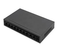 DIGITUS Switch di rete - 8 porte - Fast Ethernet - Non gestito - 8 porte RJ45 - 10/100 Mbps - Auto-MDI/MDI-X - Plug & Play - nero