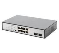 Digitus Switch di Rete Fast Ethernet Poe+ - 19 Pollici - 24 Porte + 2X uplink SFP/RJ45 - IEEE802.3af/at - 370W Power Budget - Nero