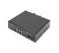 Digitus Switch PoE di rete Gigabit Ethernet a 4 porte, industriale, non gestito, 2 SFP uplink