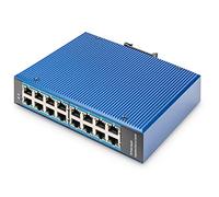 Digitus Switch DN651129 - 16 porte Gigabit Ethernet, non gestito, DIN/parete, IP40 Blu