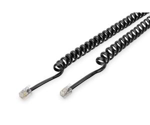Digitus UAE connection cable, RJ10 M/M, 2.0m, CU, 4x7x0,12mm, flat, helic, bl