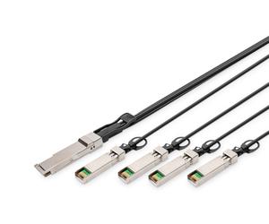 Digitus Universal 40 Gbit/s QSFP+ to 4x SFP+ 10 Gbit/s DAC Breakout Cable - 1 m
