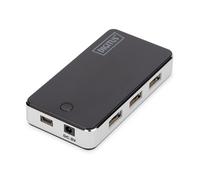 Hub Con 7 Porte Usb 2.0 Con Alimentatore Esterno Colore Argento-Nero