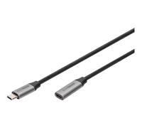 DIGITUS Cavo di prolunga USB-C - USB 3.0 Gen1 - da femmina a maschio - 5 Gbps - 60W Power Delivery - Thunderbolt 3-4k/60Hz - 1m - nero