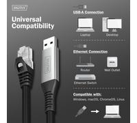Digitus usb 3.2 gen1 - cavo ethernet rj45 1gbit/s 10 mt. colore nero
