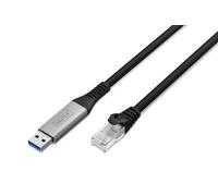 DIGITUS Cavo USB a Ethernet - Tipo-A a RJ45 - USB-A 3.2 Gen1 - 1 Gbit/s - 5 m - LSZH - Cat 6A S/FTP - AWG 26 - Plug & Play - Nero