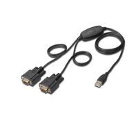 DIGITUS USB to 2x serial adapter - RS232 converter - USB 2.0 Type-A to 2x DSUB 9