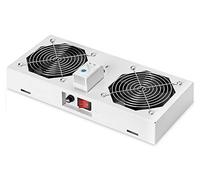 Digitus Ventilatore da tetto per alloggiamento a parete, 276 m³/h portata d'aria a bocca libera, 2x ventilatore, termostato, grigio (RAL 7035)