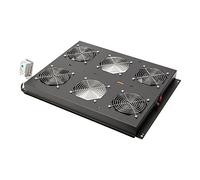 Kit 4 Ventole Con Termostato 12.8 Metri Cubi Circolazione D'Aria Colore Nero Per Armadi Linea Server