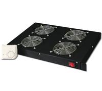 Sistema Di Ventilazione Con Termostato Montaggio Frontale In Armadio 19 Con 4 Ventole - Colore Nero