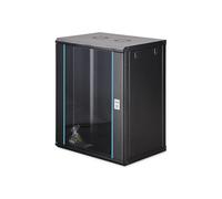 DIGITUS Armadio di rete - Rack da 19 pollici 16U - Non montato - Montaggio a parete - Profondità 450 mm - Profondità utile 320 mm - Portata 60 kg - Porta in vetro - Serie Dynamic-N - Nero