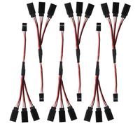 DiGiYes 6 cavi servo splitter a 3 pin JST, 15 cm maschio a 3 femmina, cavo di prolunga servo per Futaba JR RC auto o aerei (da maschio a 3 femmine)