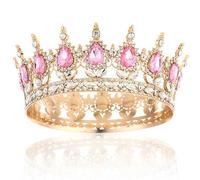 DIGNFENG Corona Regina Da Principessa Da Donna Diadema Da Sposa Con Strass Barocco, Matrimonio Compleanno Festa Carnevale Principesse Corona Per Adulti