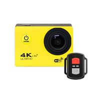 DIGNIFE Action Camera, Azione Camera Ultra. HD 4K. Telecomando WiFi Sport Telecamera30m impermeabile Pro Sports DV. Telecamera di registrazione video del casco(H9R Yellow)