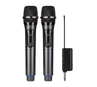 DIGNIFE Microfoni Wireless, Dispositivo palmare a frequenza fissa for microfono wireless senza batteria al litio ricaricabile for feste in chiesa microfoni e ricevitore wireless(Black microphone)