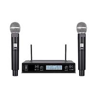 DIGNIFE Microfoni Wireless, Doppio microfonico wireless Microfono palmare a 2 canali for feste di canto con altoparlante PA Karaok domestico microfoni e ricevitore wireless