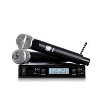 DIGNIFE Microfoni Wireless, Doppio microfonico wireless Microfono palmare professionale a 2 canali 80M for cantare a casa Altoparlante vocale microfoni e ricevitore wireless