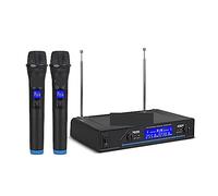 DIGNIFE Microfoni Wireless, Microfono senza fili Microfono palmare a 2 canali for riunioni di feste Chiesa Show Home microfoni e ricevitore wireless