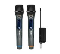 DIGNIFE Microfoni Wireless, Microfono wireless 2 canali UHF Microfono palmare professionale for riunioni in chiesa (batteria non inclusa) microfoni e ricevitore wireless(Duel channel-01)