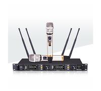 DIGNIFE Microfoni Wireless, Microfono wireless professionale T-24 Distanza di ricezione 300M Microfono portatile dinamico in metallo muto automatico microfoni e ricevitore wireless