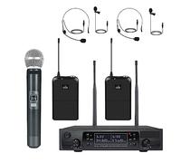 DIGNIFE Microfoni Wireless, Set microfono cordless a doppio canale 2x100 canali 500 MHz 2x100 canali microfoni e ricevitore wireless(1)